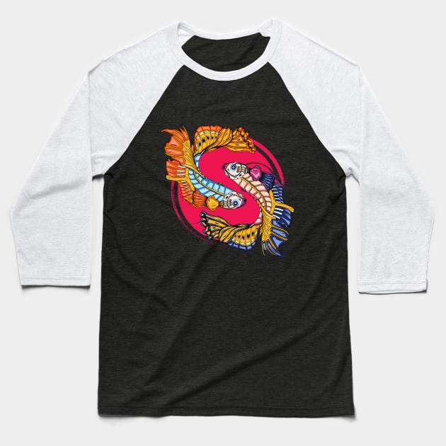 Betta Fish Baseball T-Shirt by KUWI